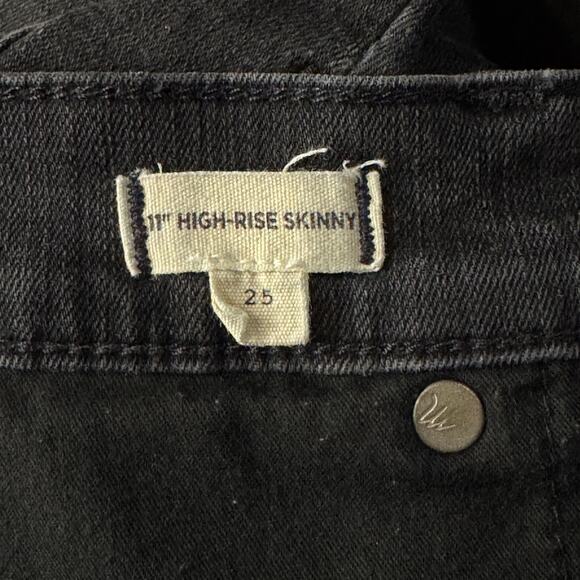 Madewell SZ 25 - 11” High-Rise Skinny Jeans Stretch Zip-Fly Pockets Black Wash - Picture 9 of 10